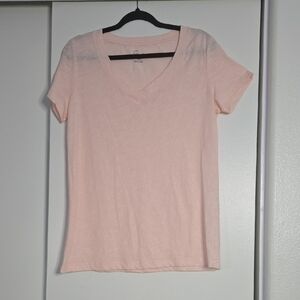 Felina Soft Pink V-Neck Short Sleeve Tee